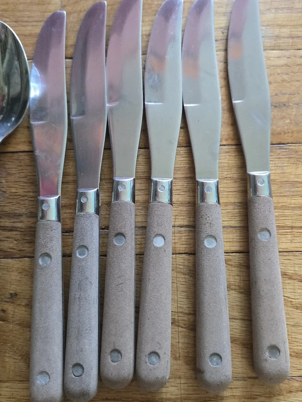 Washington Forge WF MARDI GRAS Vtg Korea Flatware Brown Wood Stainless 14 Pieces